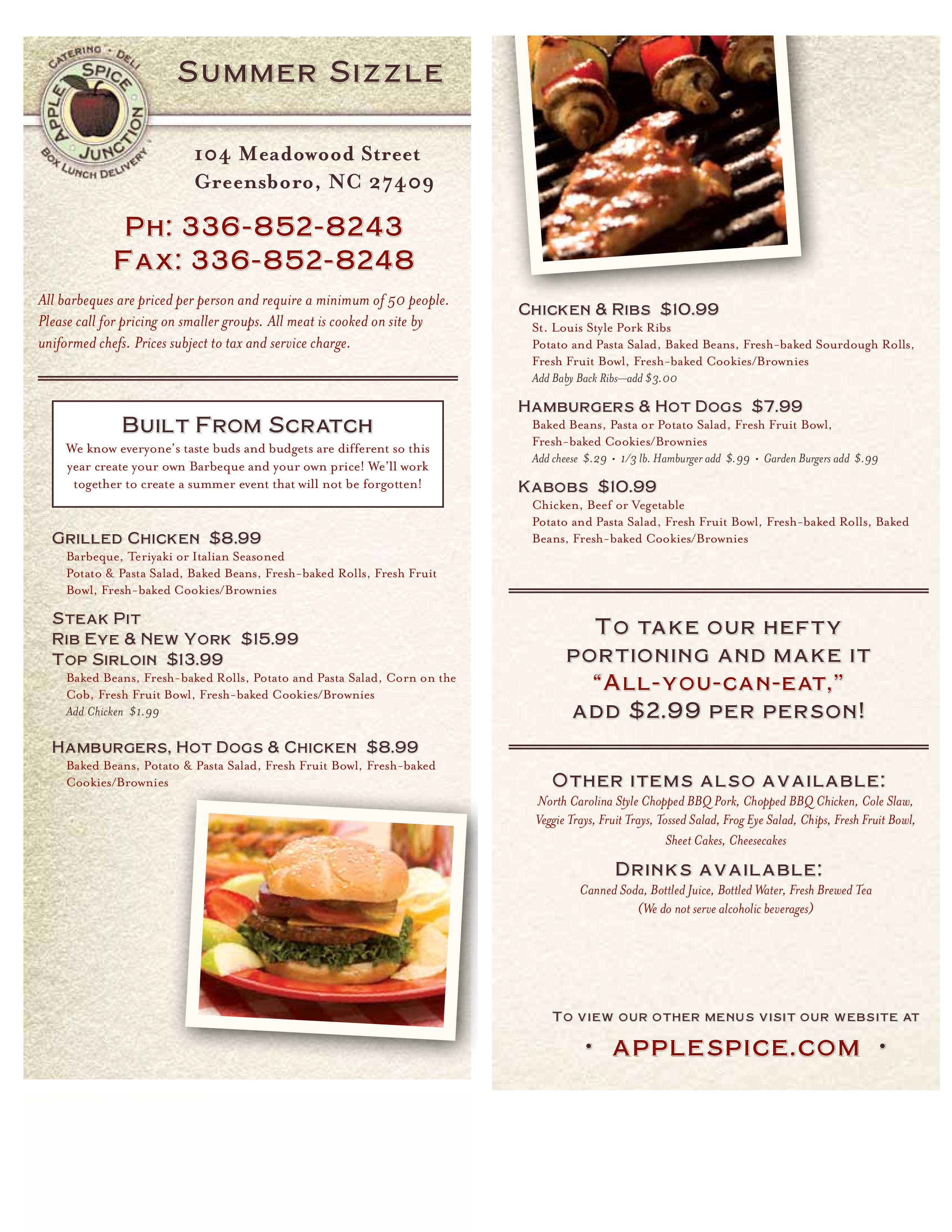 Menu at Apple Spice Junction, Greensboro