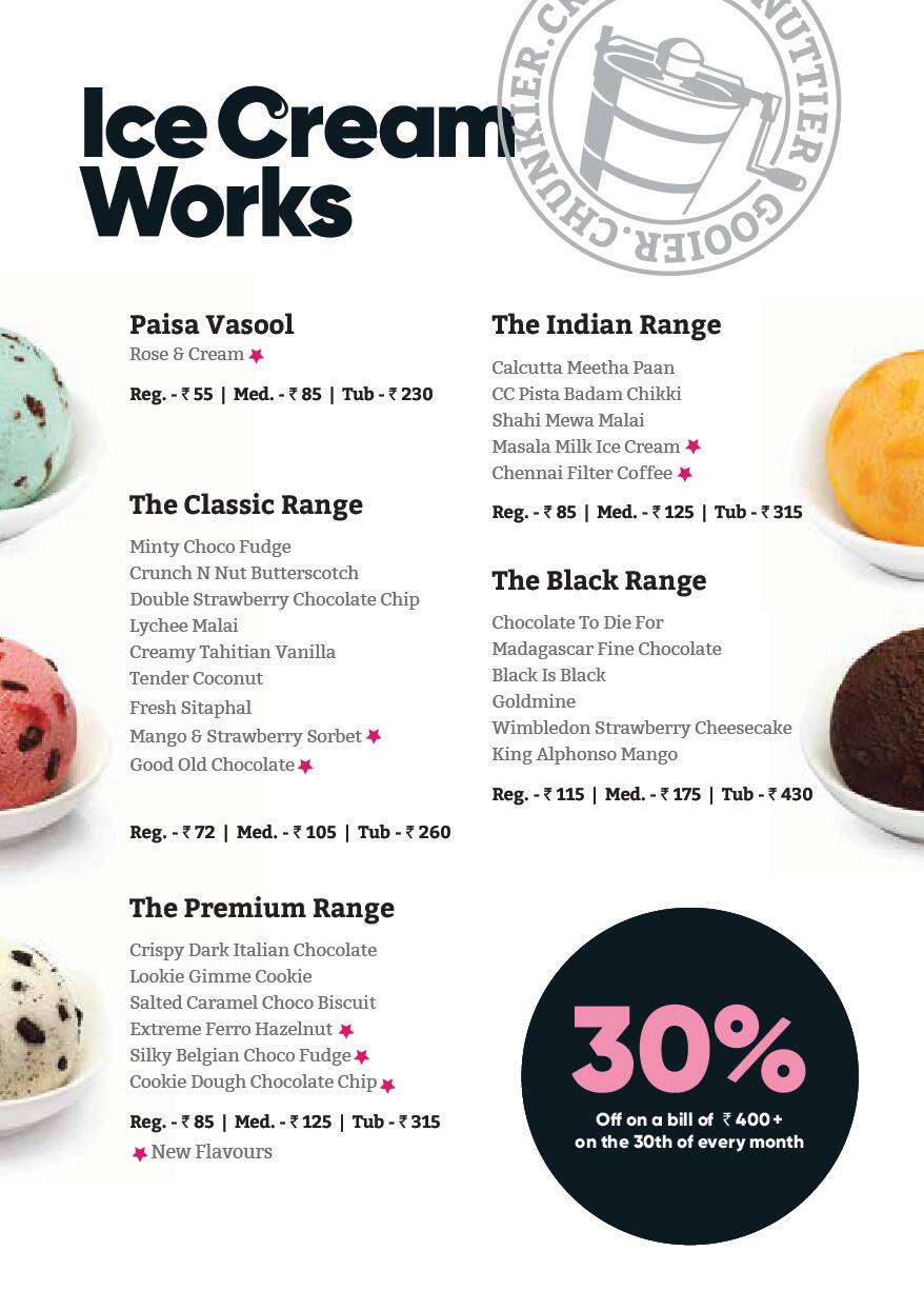 Menu at Ice Cream Works Thane, Thane, Shop No2