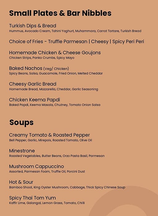 Menu of Babylon Bar And Kitchen, Jubilee Hills, Hyderabad