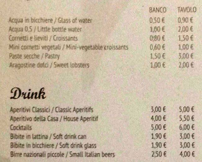 Menu di Spinelli 