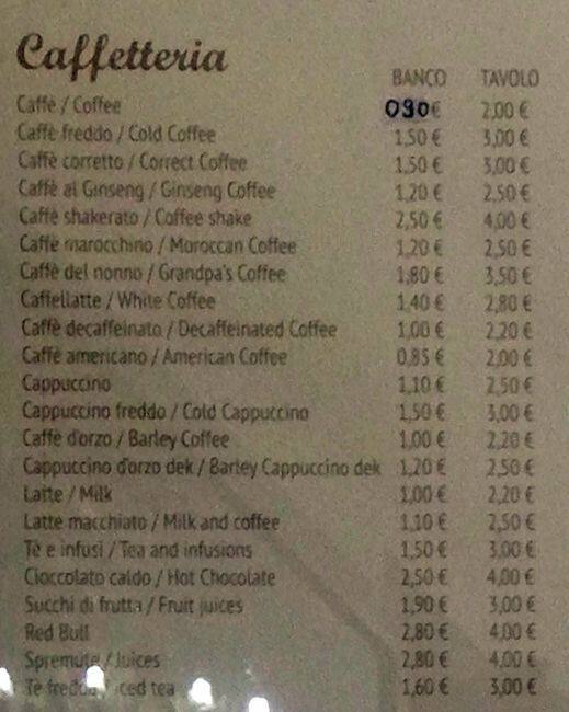 Menu di Spinelli 