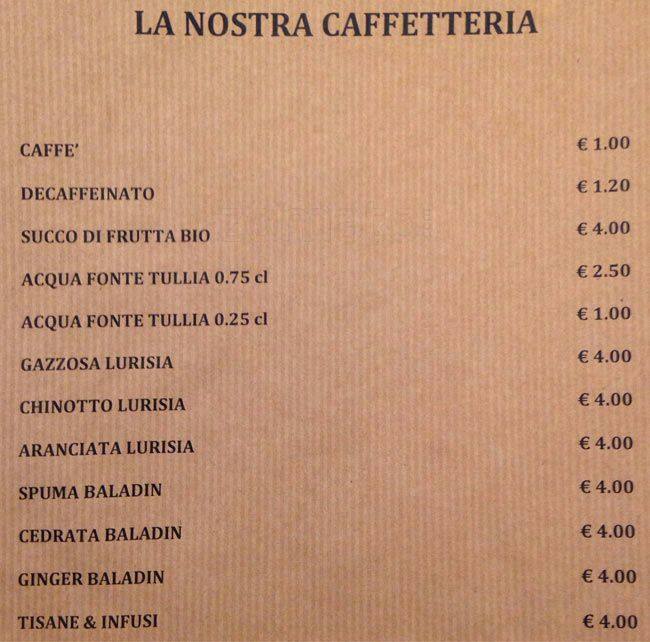 Menu di Enoteca Giansanti 