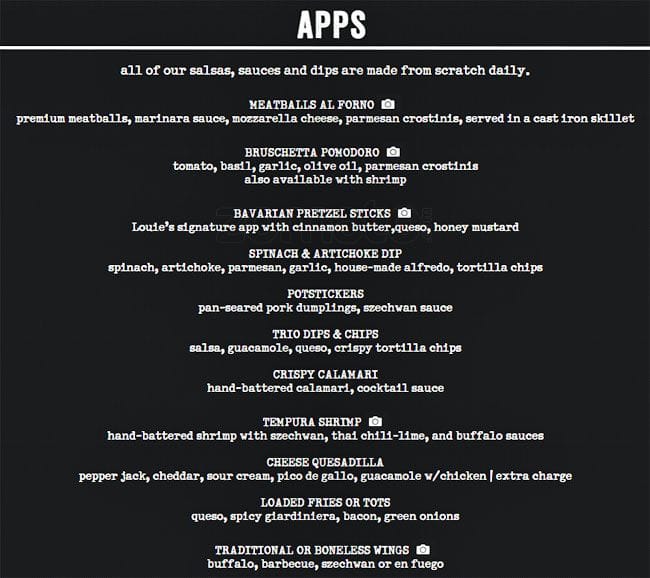 Bar Louie Menu Menu For Bar Louie Fenway Kenmore Boston Urbanspoon 