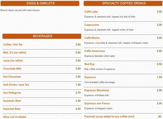 Verona Ristorante Italino menu