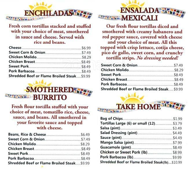 Cafe Mexicali Menu, Menu for Cafe Mexicali, Boulder