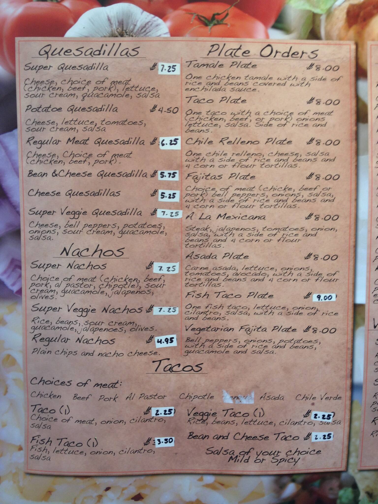 La Chiquita Menu Menu Untuk La Chiquita Arcata Arcata