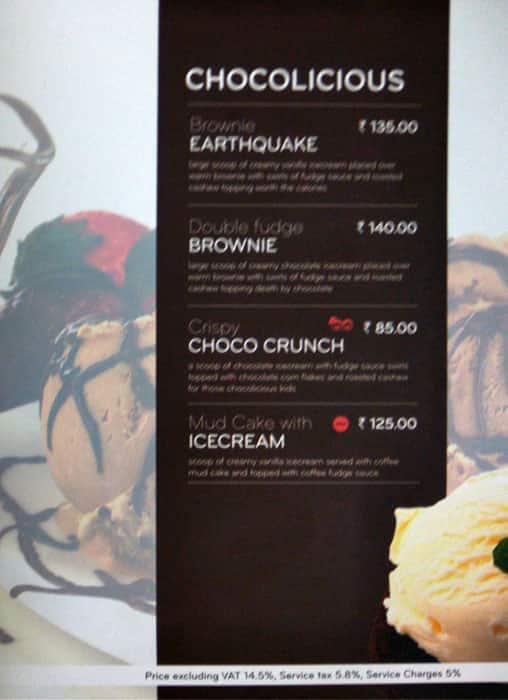 Menu at Boomerang, Coimbatore, E Venkatasamy Rd