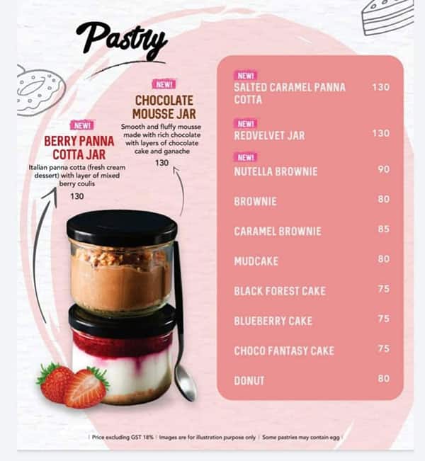 Menu at Boomerang, Coimbatore, E Venkatasamy Rd