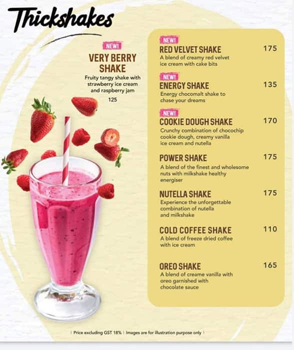 Menu at Boomerang, Coimbatore, E Venkatasamy Rd