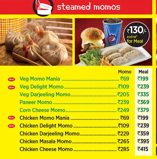 Wow momo menu discount