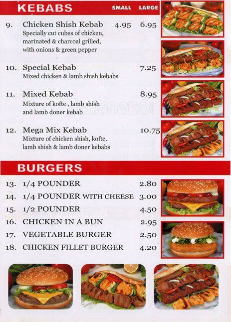 Menu at Manor Kebabs fast food, Ruislip, 72 Park Way