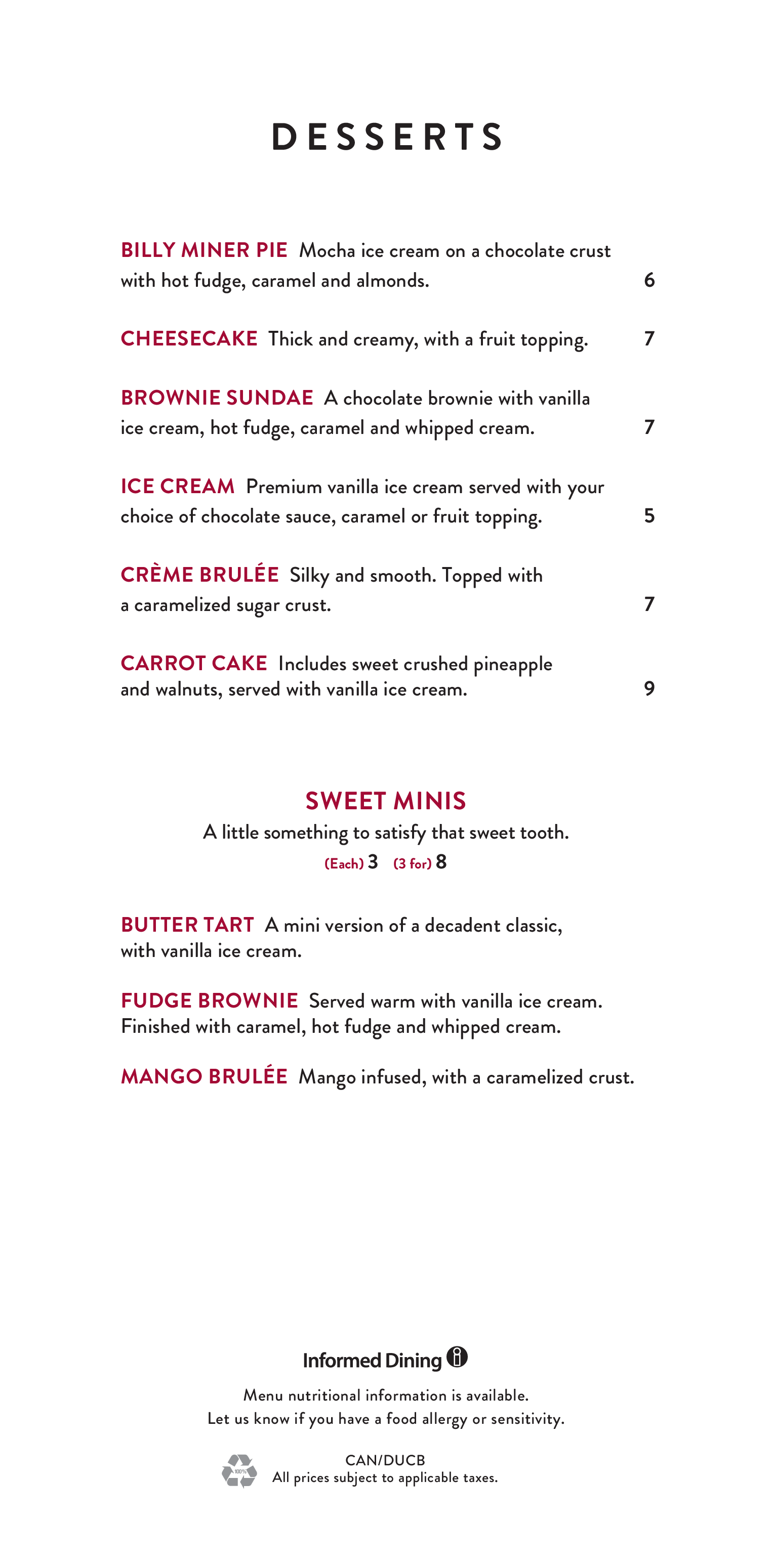 Menu at The Keg Steakhouse + Bar Skyview, Edmonton