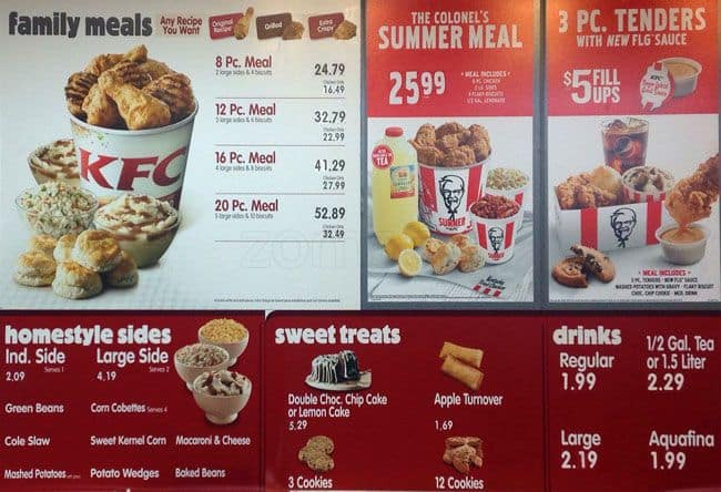 KFC Menu, Menu for KFC, Northgate, Seattle - Urbanspoon/Zomato