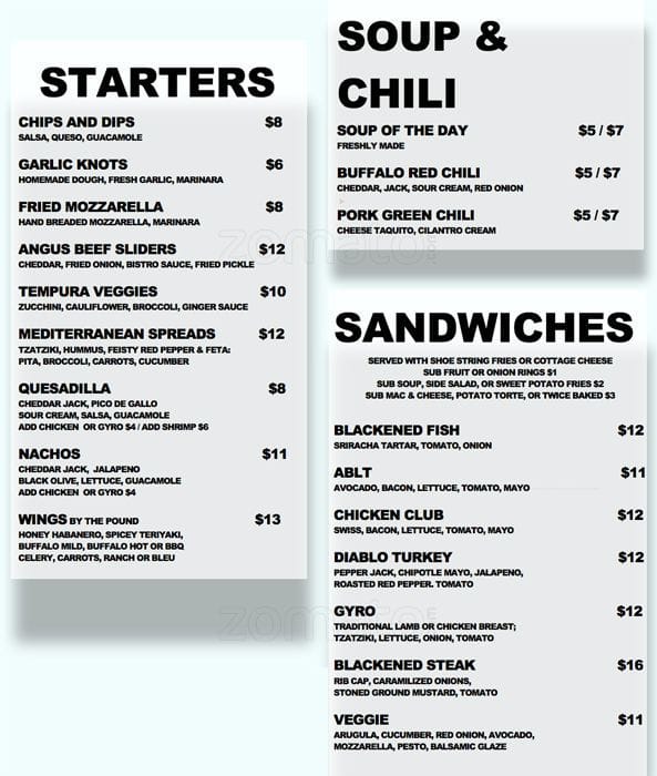 Cap City Tavern a Denver Foto del Menu con Prezzi Urbanspoon/Zomato