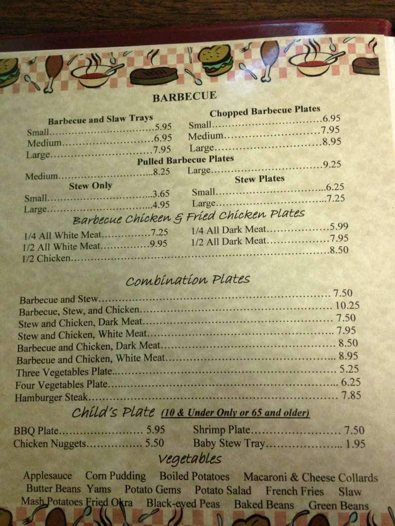 Menu at Skipper Forsyth's Barbq, Henderson, N Norlina Rd