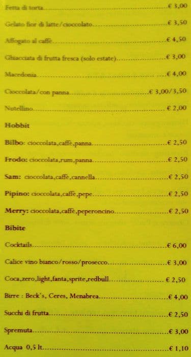 Menu di Scriptorium Cafè 