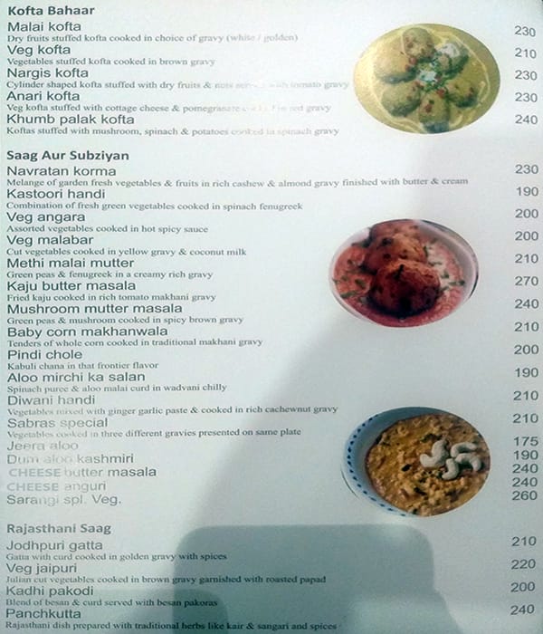 Menu of Sarangi -Chandra Imperial, Ratanada, Jodhpur