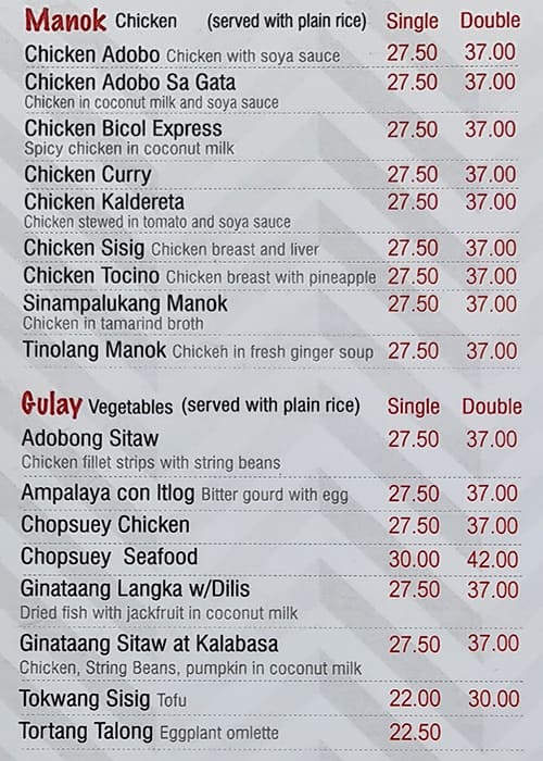 Menu at Sarap Nation restaurant, Dubai