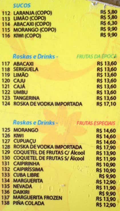 Pipa Beach Club cardápio