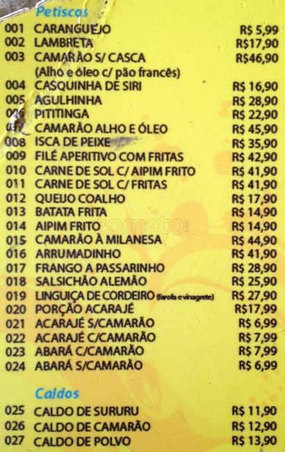 Pipa Beach Club cardápio