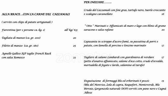 Menu di Locanda Chiaravalle 