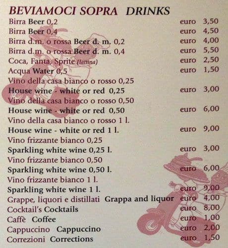 Menu di Anni 50 