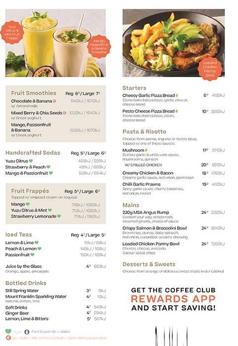 The Coffee Club Menu Menu For The Coffee Club Hoppers Crossing Melbourne