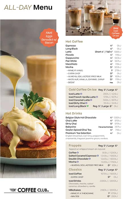 The Coffee Club Menu Menu For The Coffee Club Docklands Melbourne