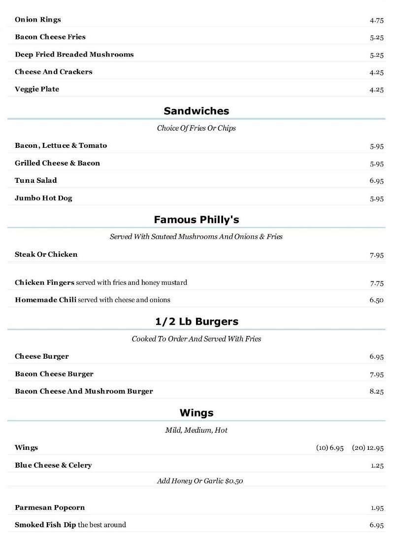 Johnny's Bar & Grill Menu Urbanspoon/Zomato