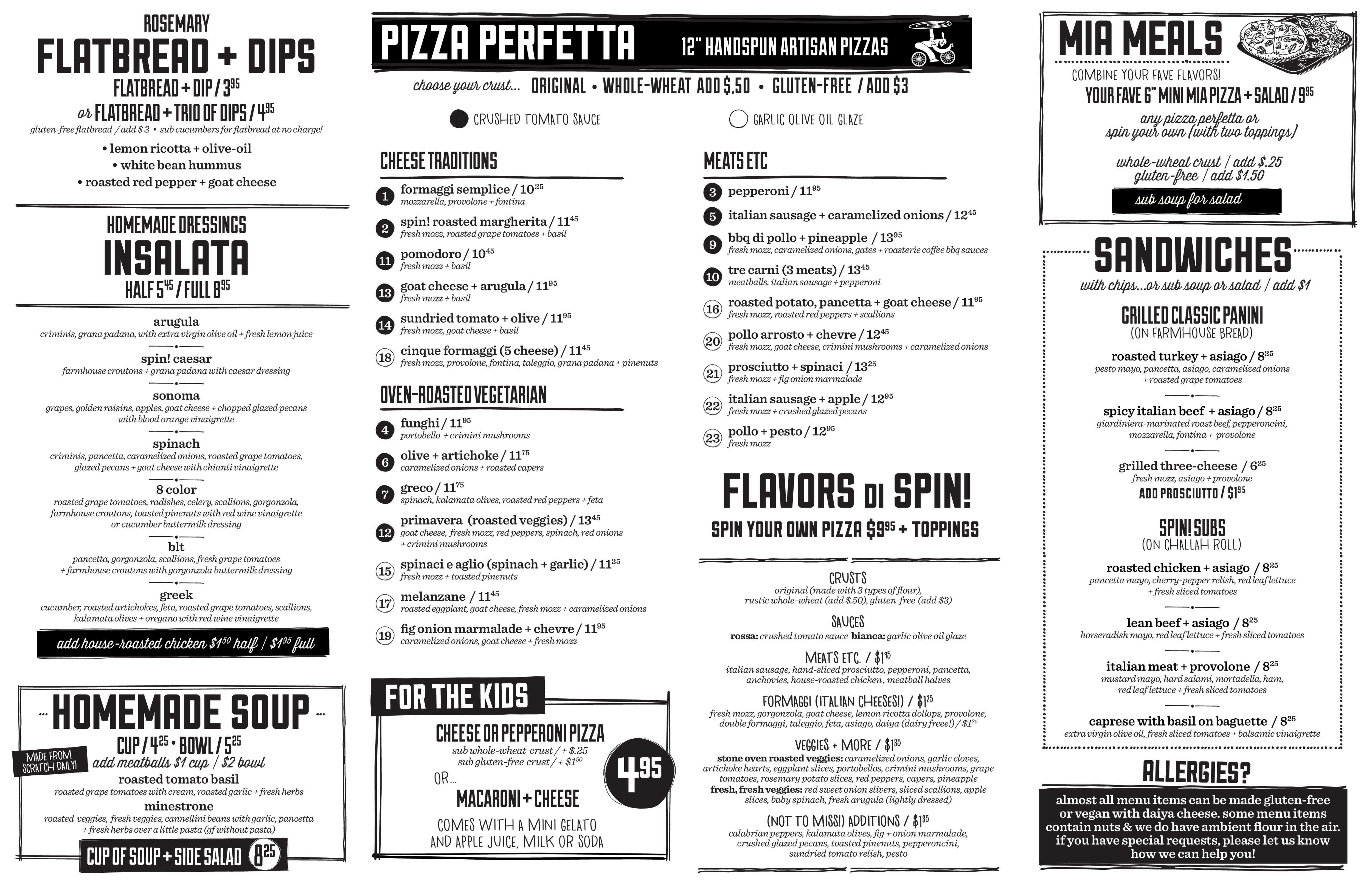 Spin Neapolitan Pizza Menu, Menu for Spin Neapolitan Pizza, Plaza