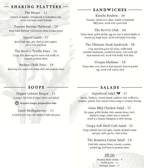 Botanica Co Menu Menu For Botanica Co Bangsar South Kuala Lumpur