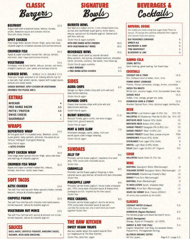 foodie garage eatery menu