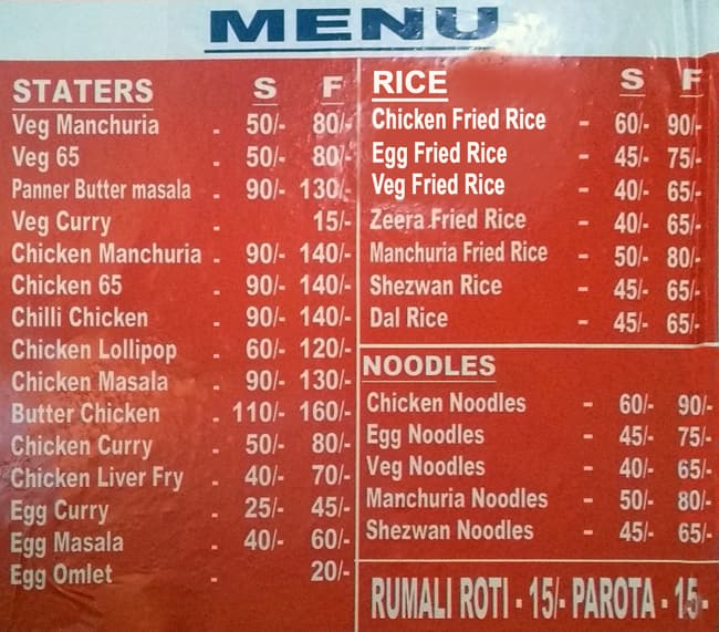 Menu Of Goodwill Cafe, Padmarao Nagar, Secunderabad