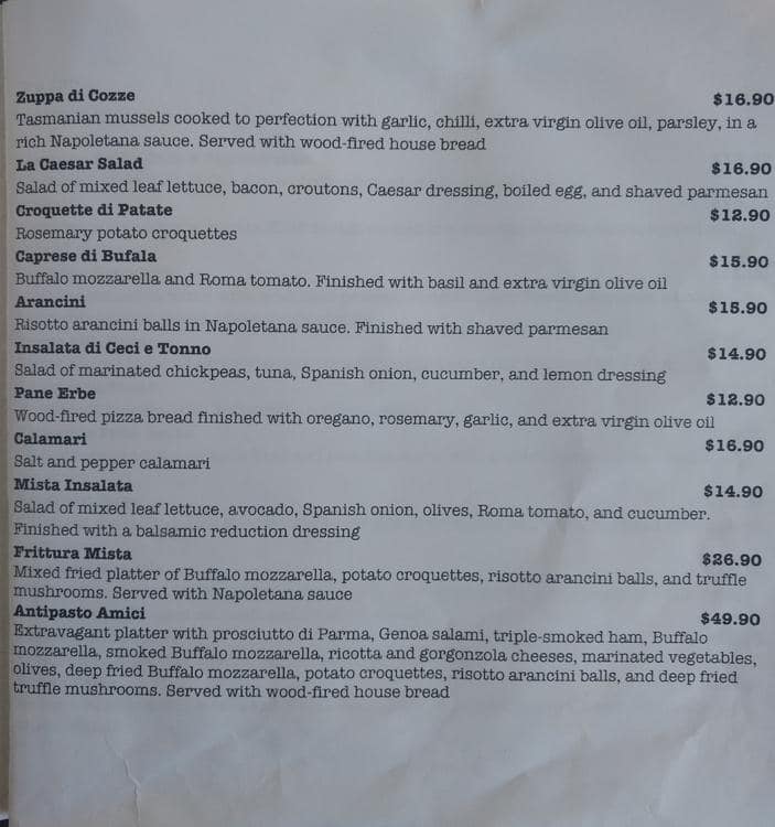 Menu At Amici Di Kogarah Restaurant, Kogarah