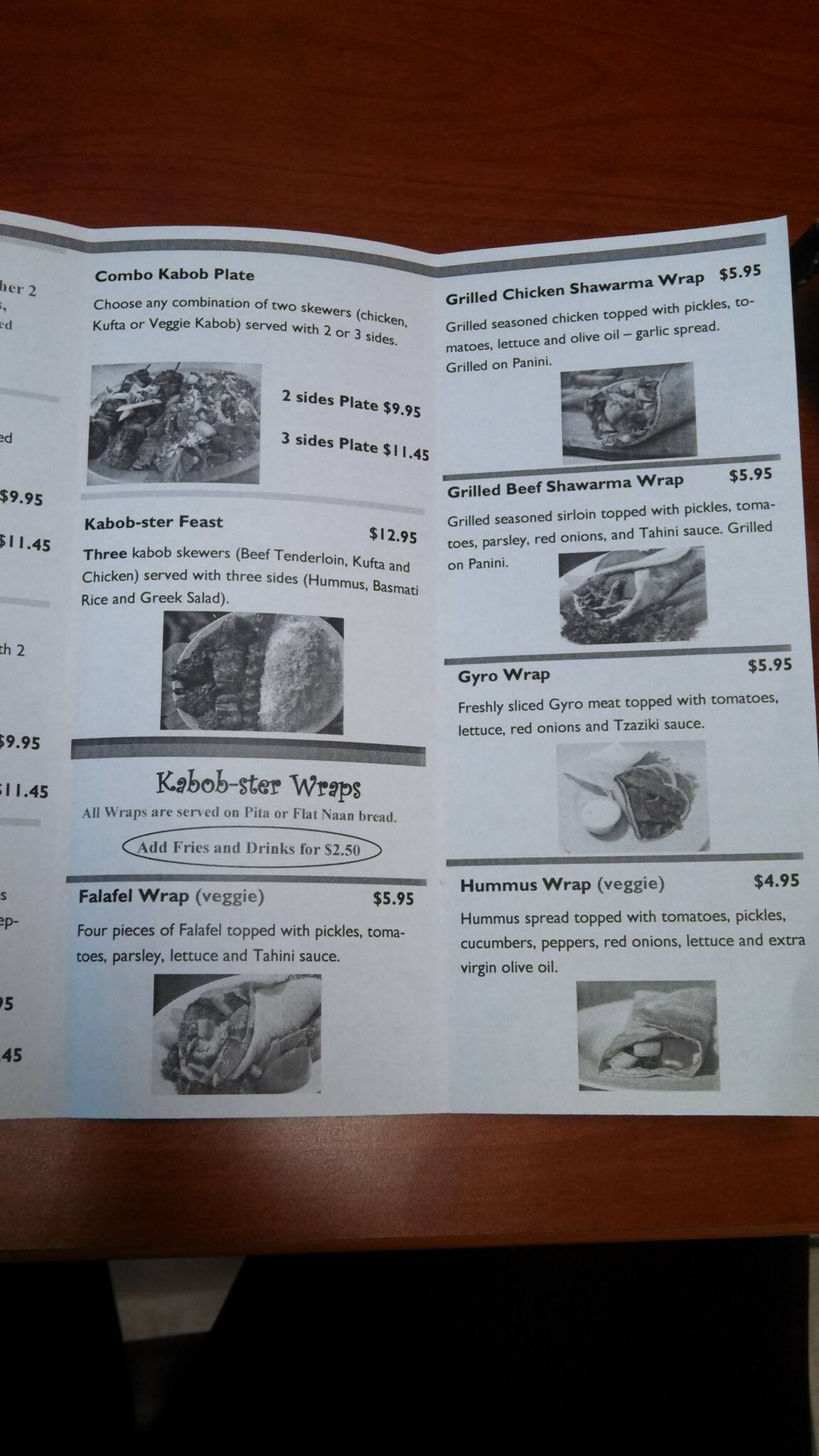 Menu at Kabobster restaurant, Chattanooga, Gunbarrel Rd Ste 111
