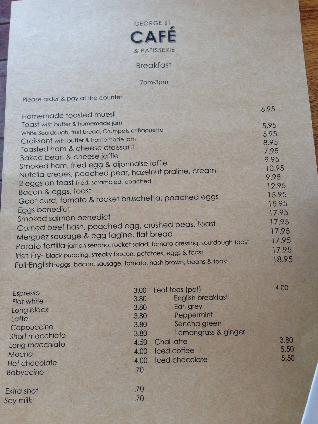 Street Cafe and Patisserie Menu Urbanspoon/Zomato