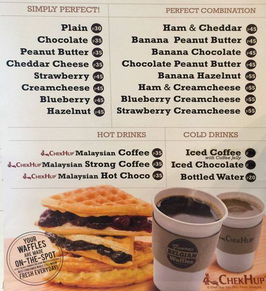 Famous Belgian Waffles menu