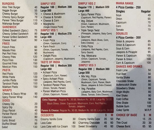 Menu at Hangries Meerut Italian & Chinese Restaurant, Meerut