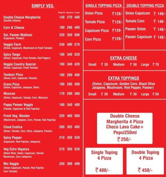 Menu of Pizza Kings, Delta 1, Greater Noida