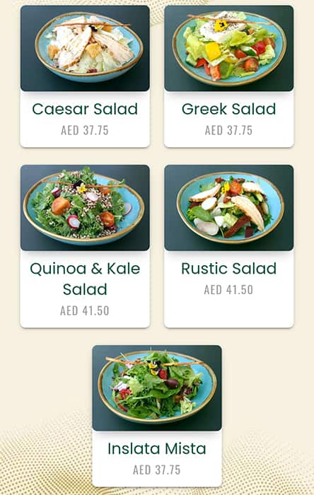 Menu of Il Caffe Di Roma, Al Karamah, Abu Dhabi