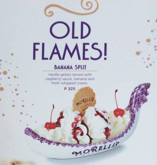 Morelli's Gelato Menu, Menu podniku Morelli's Gelato, Ortigas
