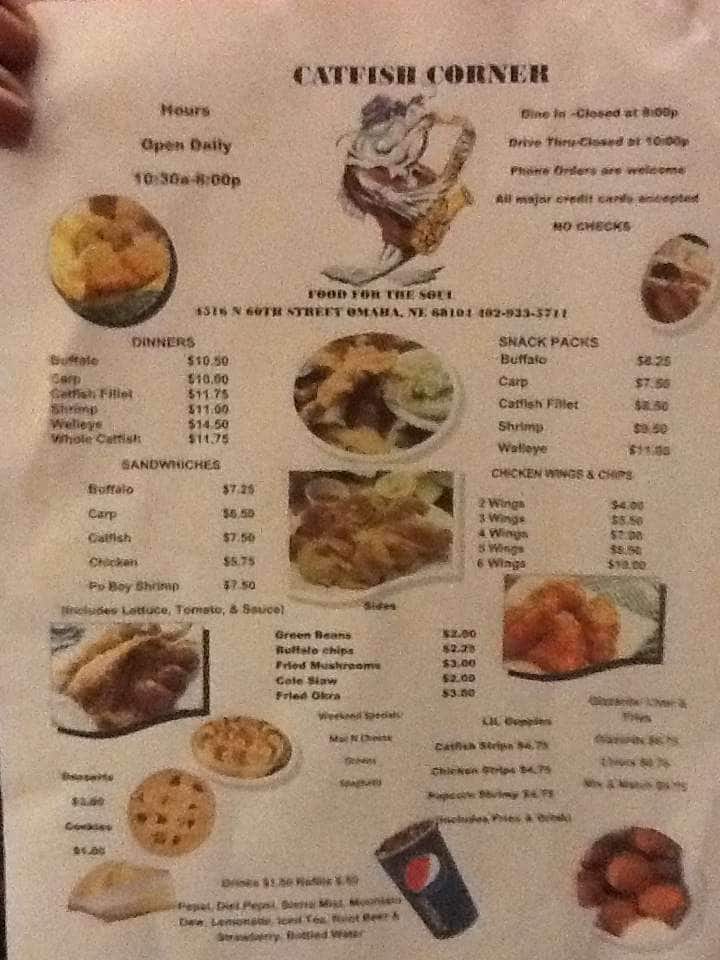 Catfish Corner Menu, Menu for Catfish Corner, Benson, Omaha