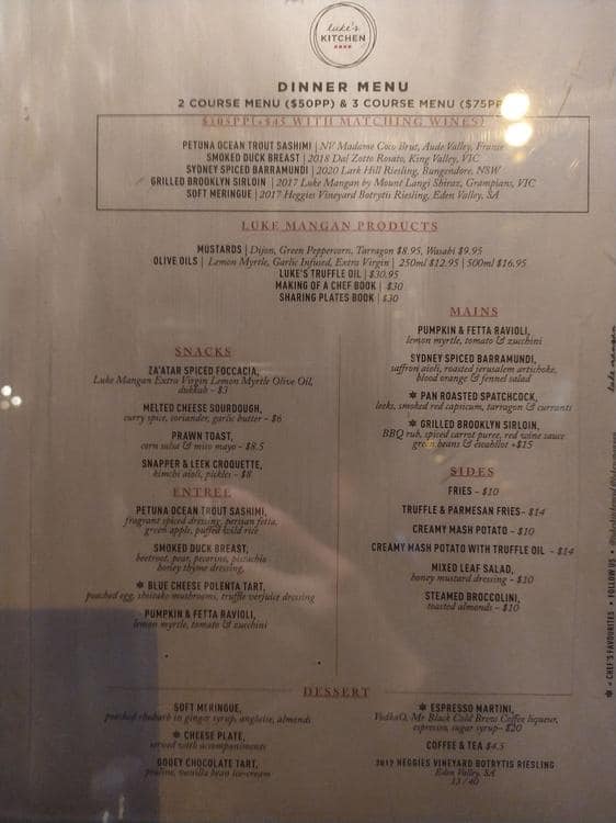 Luke S Kitchen Menu Menu For Luke S Kitchen Waterloo Sydney