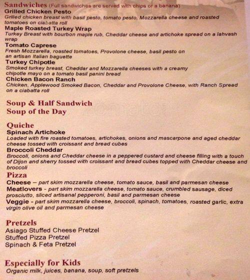 Barnes Noble Cafe Menu Menu For Barnes Noble Cafe Downtown