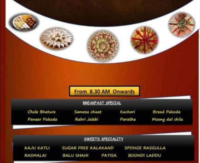 JSB Evergreen Sweets Noida menu