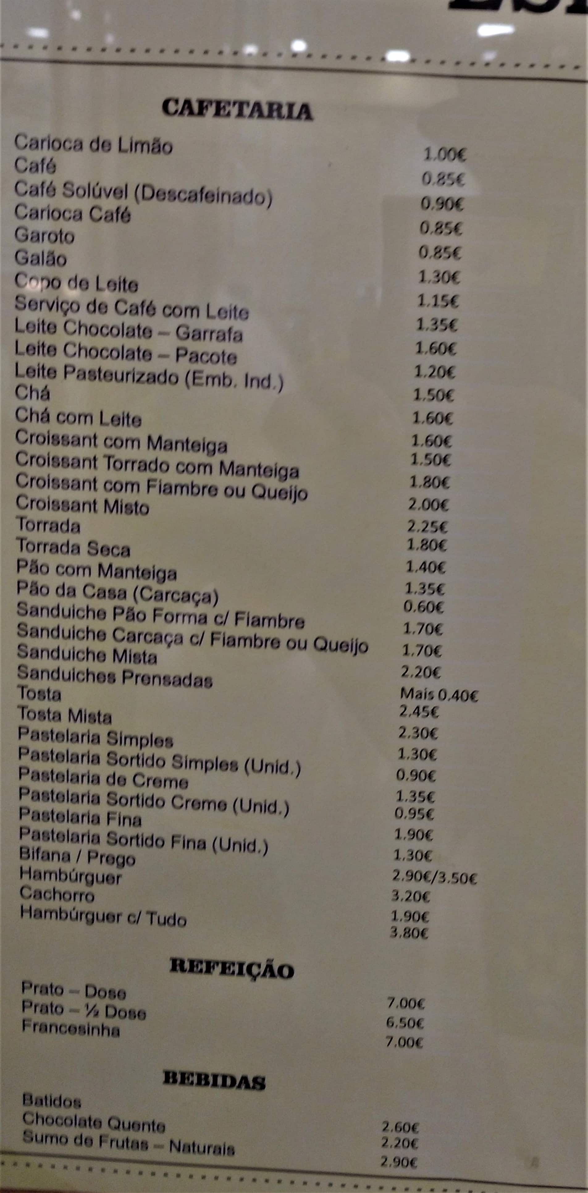 Pastelaria Menu Menu em Pastelaria Paris restaurante, Oeiras, Rua Gil Vicente 14