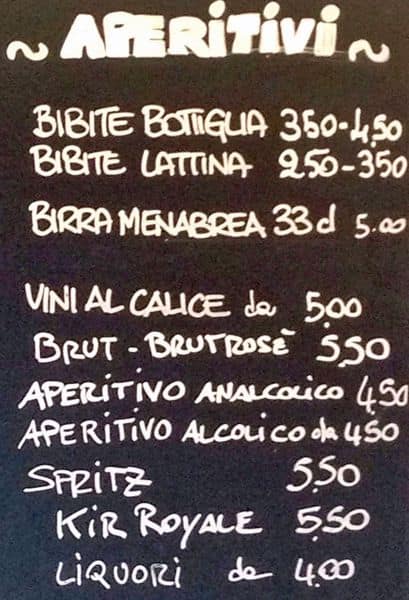 Menu di Al Buon Convento 