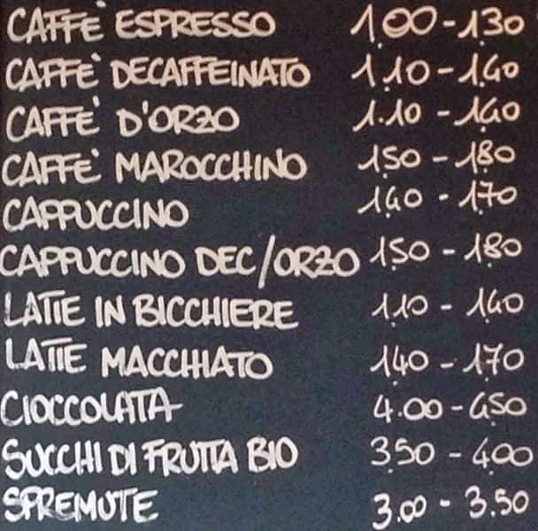 Menu di Al Buon Convento 