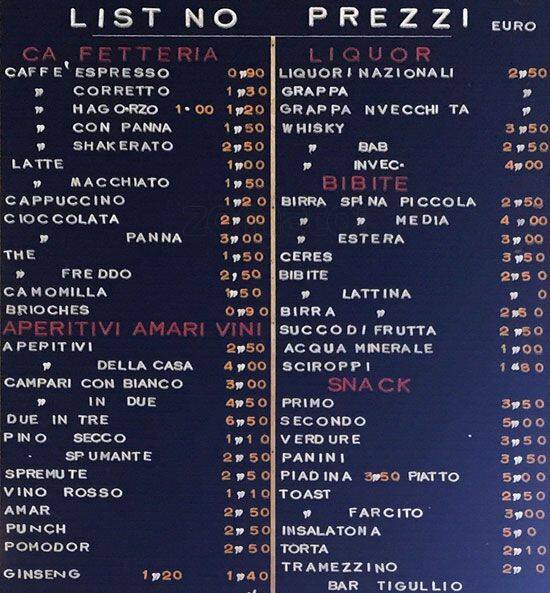 Menu di Bar Tigullio 