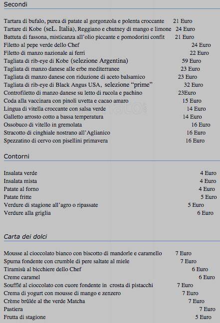 Menu di La Fata Ignorante 